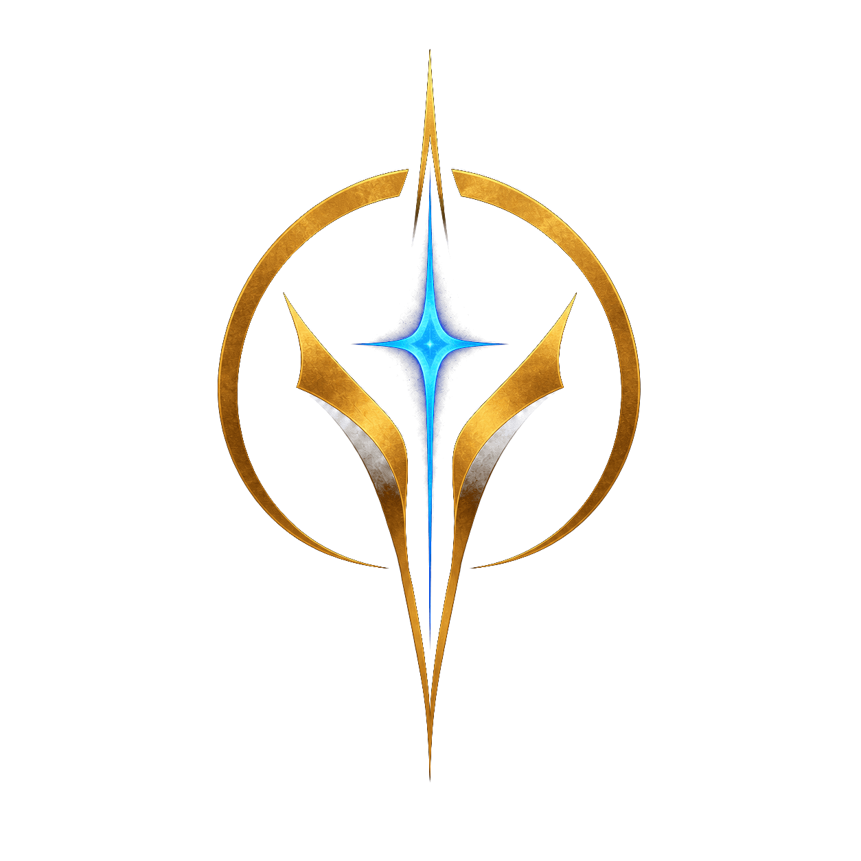 The Eternal Nexus emblem — a gold ring crossed by a blue spike of light